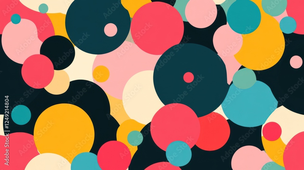 Poster abstract colorful circles pattern background.