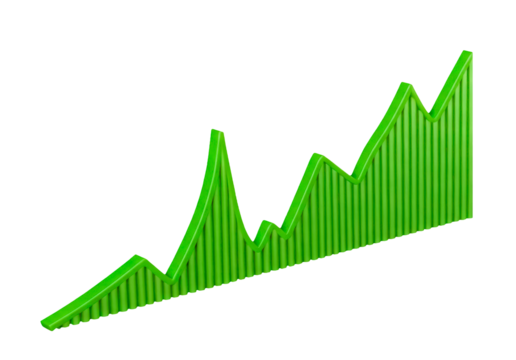 Abstract financial chart with trend