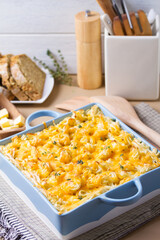 Shepherd's Pie or Cottage Pie. Savory pie made with beef mince and vegetables topped with mashed potatoes and cheese