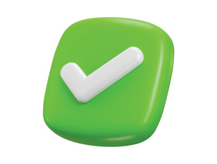 Check mark icon 3d render concept of check list button best choice for right, success, tick, accept, agree on application vector illustration