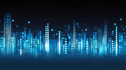 Dynamic Blue Curved Lines and Grid Background