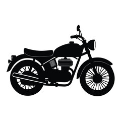 Obraz premium Vintage motorbike vector illustration silhouette on a white background.