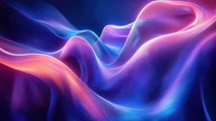 Obraz premium Abstract Wave-Like Background with Neon Blue and Purple Gradient for Modern Business