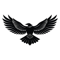eagle in flight silhouette vector on a white background.