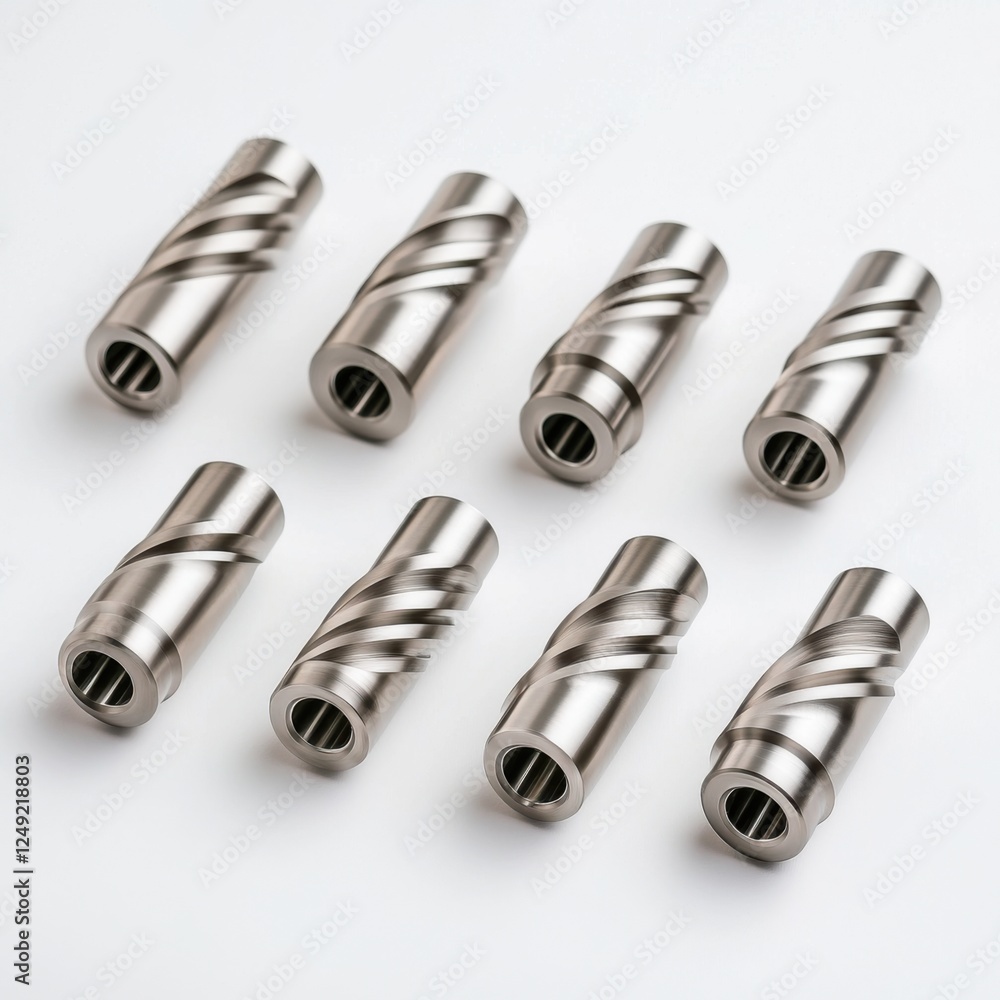 Poster precision engineered metallic components with spiral design for industrial applications