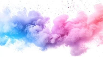Fototapeta premium Abstract colorful ink swirling in water, isolated on white background.