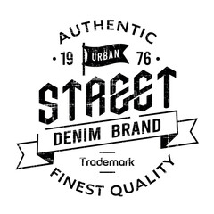 Emblem with lettering in basic and graphic style. Editable art for prints, decoration and other uses. © Rob
