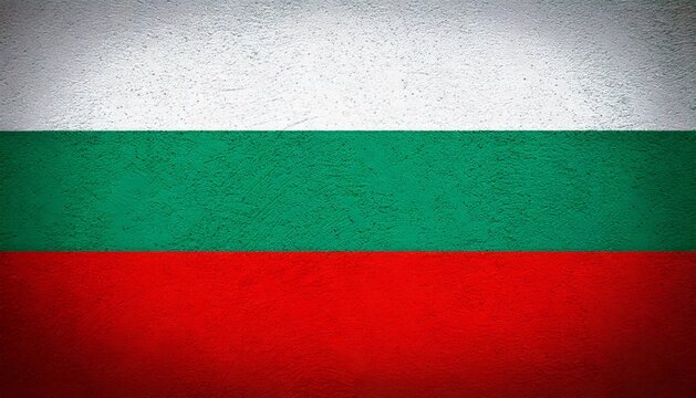 Bulgarian flag background with paint texture on the wall