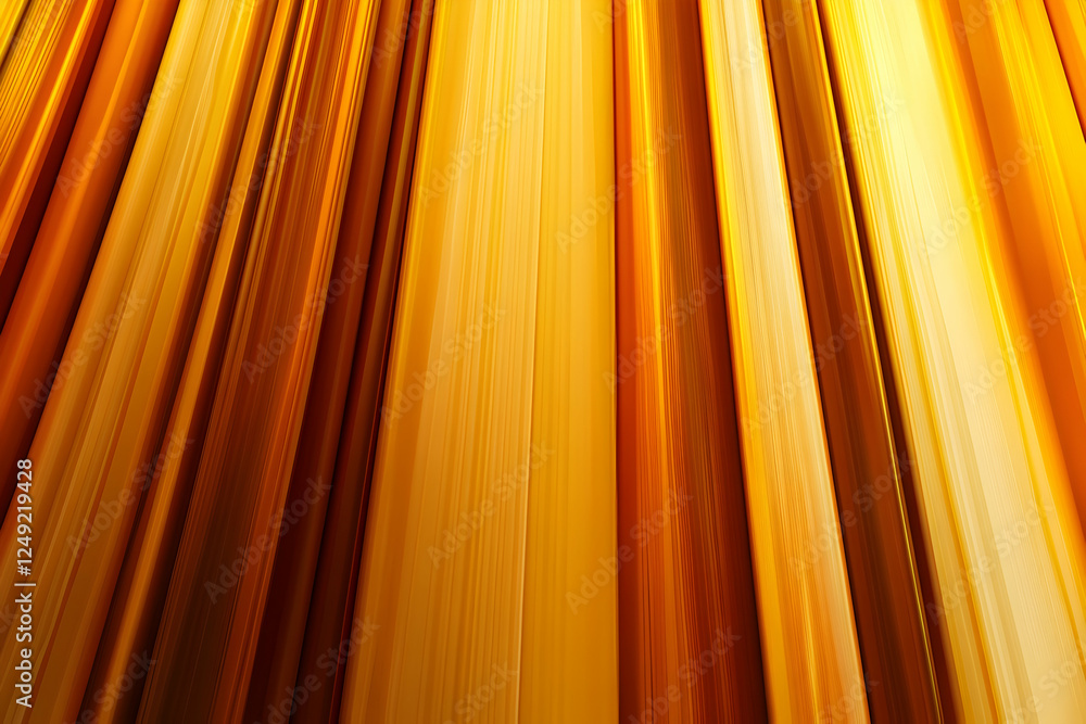 Poster abstract lines in golden color, showing motion and depth in a soft, blurred background, ideal for ba