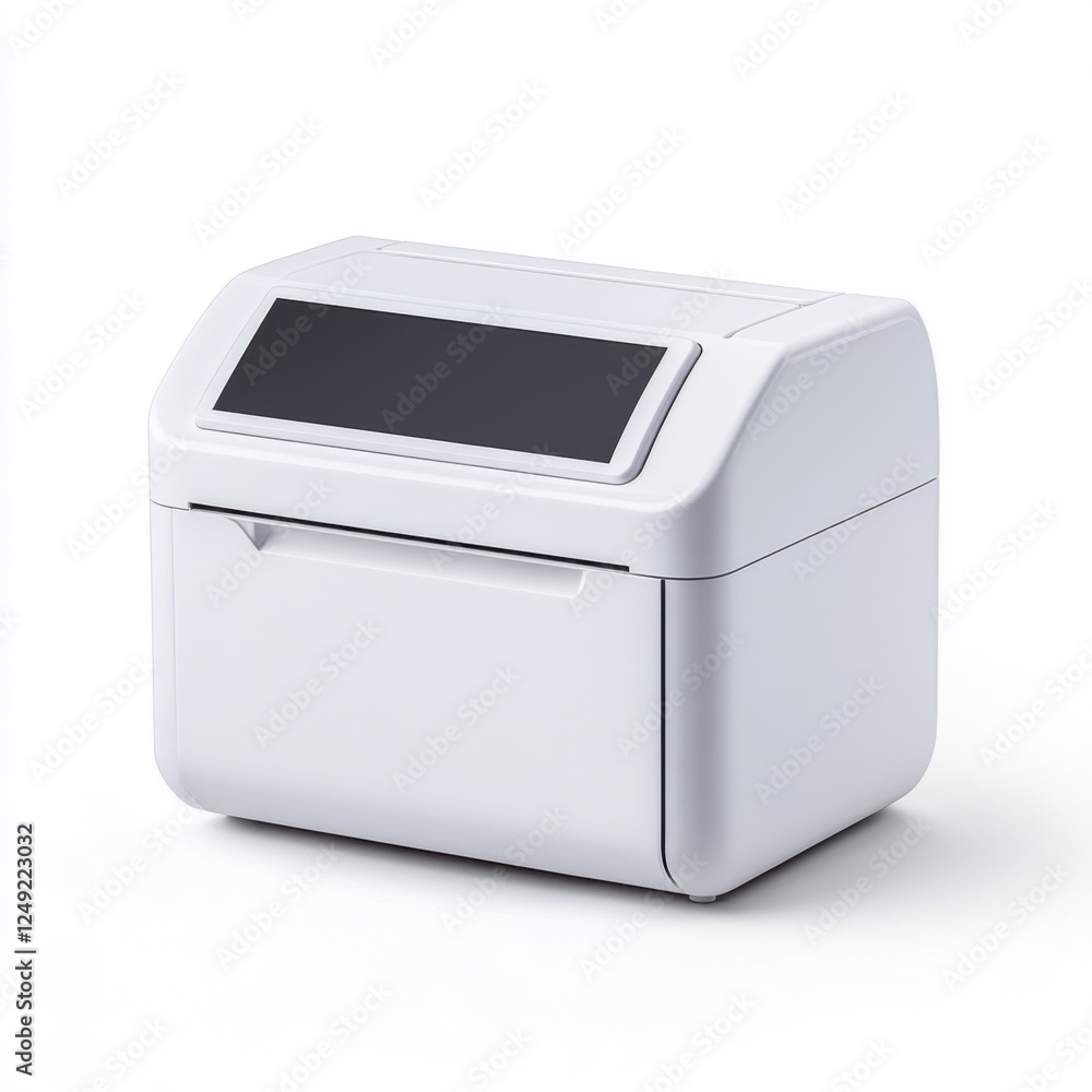 Poster sleek modern compact printer with touch screen display for office and home use in minimalist design