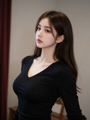 Obraz premium 女, ビジネス,水着,オフィス,ストラップ、社員証 女性実業家, 美しさ, 人々, 笑う, 1, モデル, ファッション, 淑女, 人, 笑みを浮かべている, 髪の毛, 黒, ブルネット, 立っていること, スタジオ, スーツ, グラス, オフィス, プロ, 成功, 顔, アーム, 体女, 美しさ, ファッション, モデル, うっとりさせる魅力, ランジェリー, 髪の毛, 淑女, ポーズ, ドレス