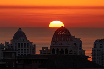Sunrise view of Pearl Qatar Porto arabia Qatar 