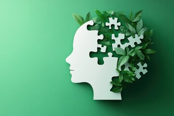 Mental Health Awareness Puzzle Concept for World Mental Health Day
