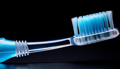 toothbrush with toothpaste on white background