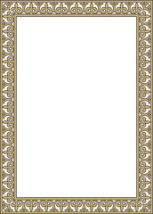 Vector gold and black square classic byzantine ornament. Rectangle, border, Ancient Greece, Eastern Roman Empire frame. Decoration of the Russian Orthodox Church