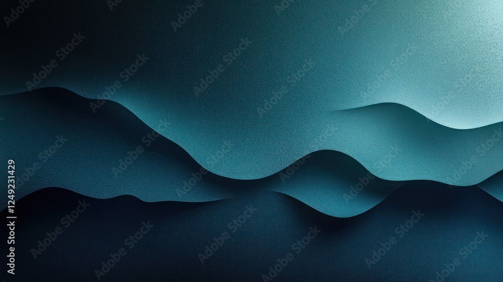 Poster deep teal black gradient background abstract expressionism calm atmosphere