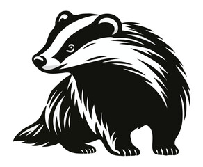 Badger  silhouette vector on white background