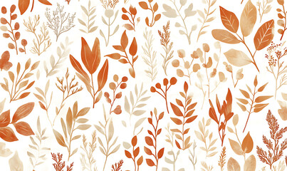 flowers and leaves in pictures illustrator2D