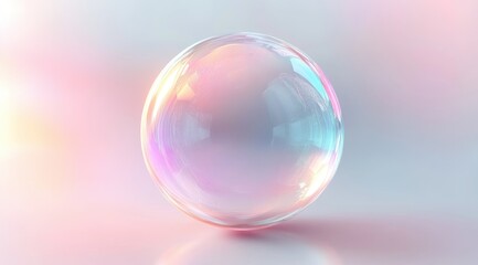 Obraz premium Abstract Transparent Bubble on White Background with Soft Pastel Lighting