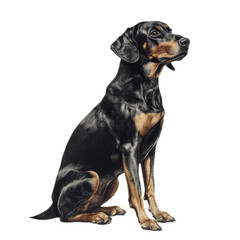 Obraz premium Elegant Black and Tan Dog Sitting