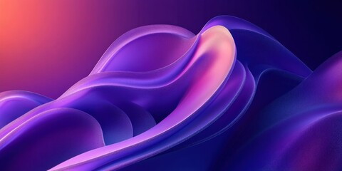 Obraz premium Futuristic Abstract Design with Smooth Purple Curves and Gradient Backdrop