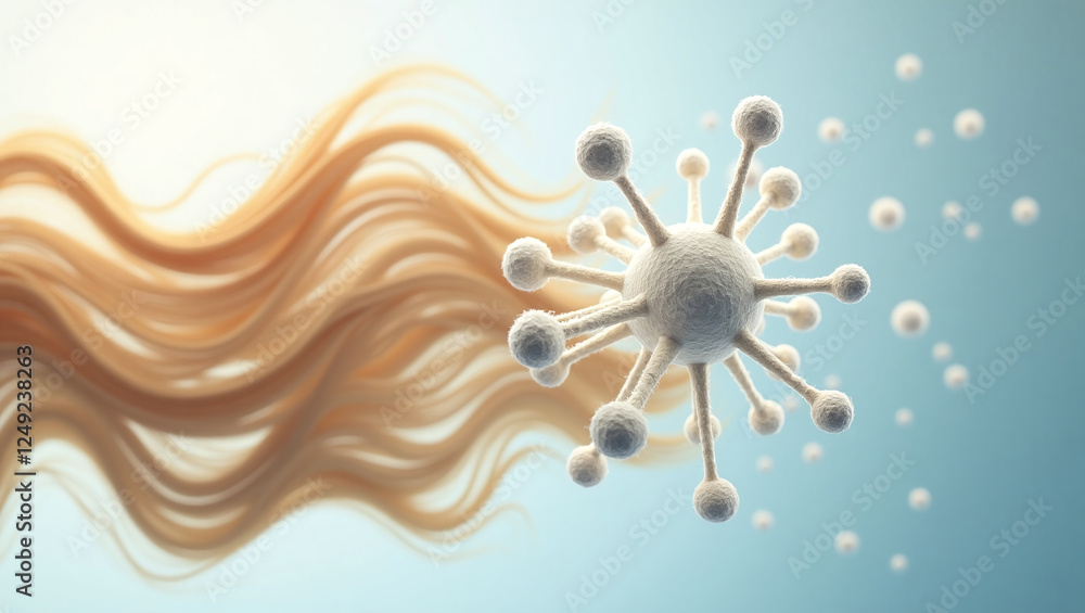Aufkleber the blonde hair is shown, which smoothly merges into a structure resembling a molecular network. thi