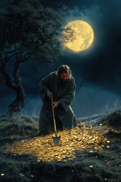 The Servant Who Buried His Talent Fearfully in a Field of Gold Coins