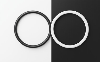 A minimalist black-and-white composition of interlocking circles and lines, symbolizing unity