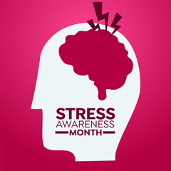 vector graphic of Stress Awareness Month ideal for Stress Awareness Month celebration