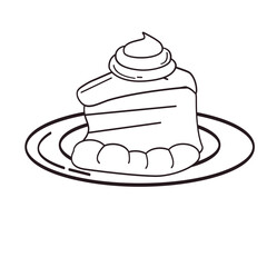 Outline cute icon cake illustration