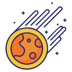 Meteor Asteroid Space Object Icon