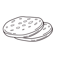 Outline cute icon cake illustration