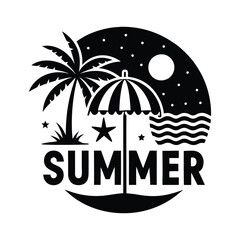 summer holiday background with palm trees