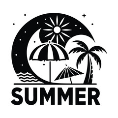 summer holiday background with palm trees