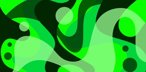 green Overlapping wave Shapes background illstration	