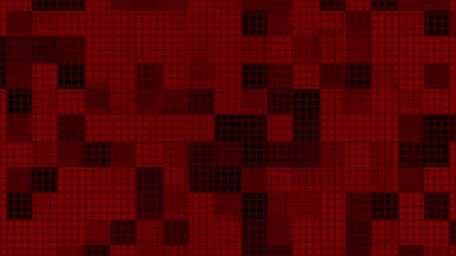 Dark red square grid motion design modern tech background looped