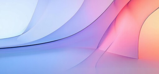 Minimalist Abstract Background Design with Translucent Shapes Soft Pastel Colors and Gradient Lighting