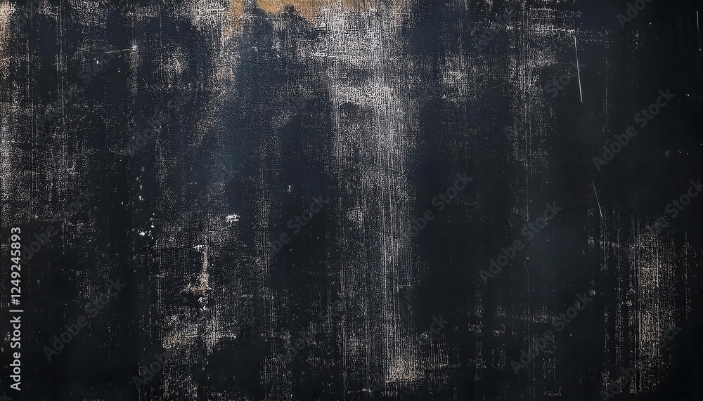Poster distressed black grunge texture with subtle white scratches and brushstroke patterns for background 
