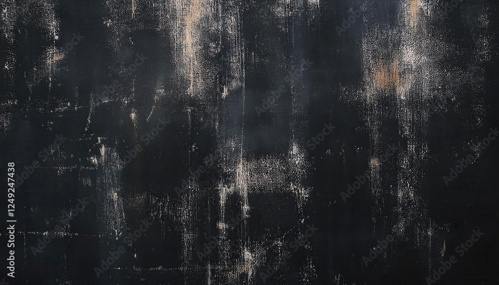 Poster distressed black grunge texture with subtle white scratches and brushstroke patterns for background 