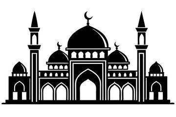 Fototapeta premium Muslim Mosque icon set. Isolated on a white background. Vector illustration.