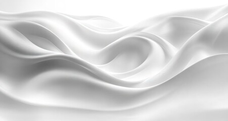 Obraz premium Abstract White Wave Patterns Smooth Flowing Minimalistic Background
