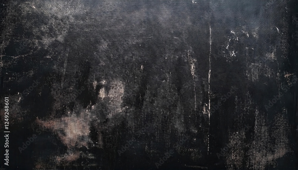 Poster distressed black grunge texture with subtle white scratches and brushstroke patterns for background 