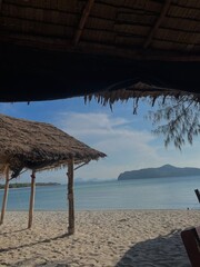 Fototapeta premium beach hut on the beach
