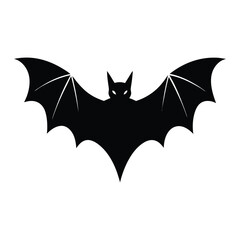 minimal  silhouette bat in white background