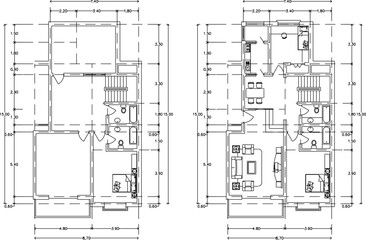vector sketch, silhouette illustration, site plan design, residential house layout