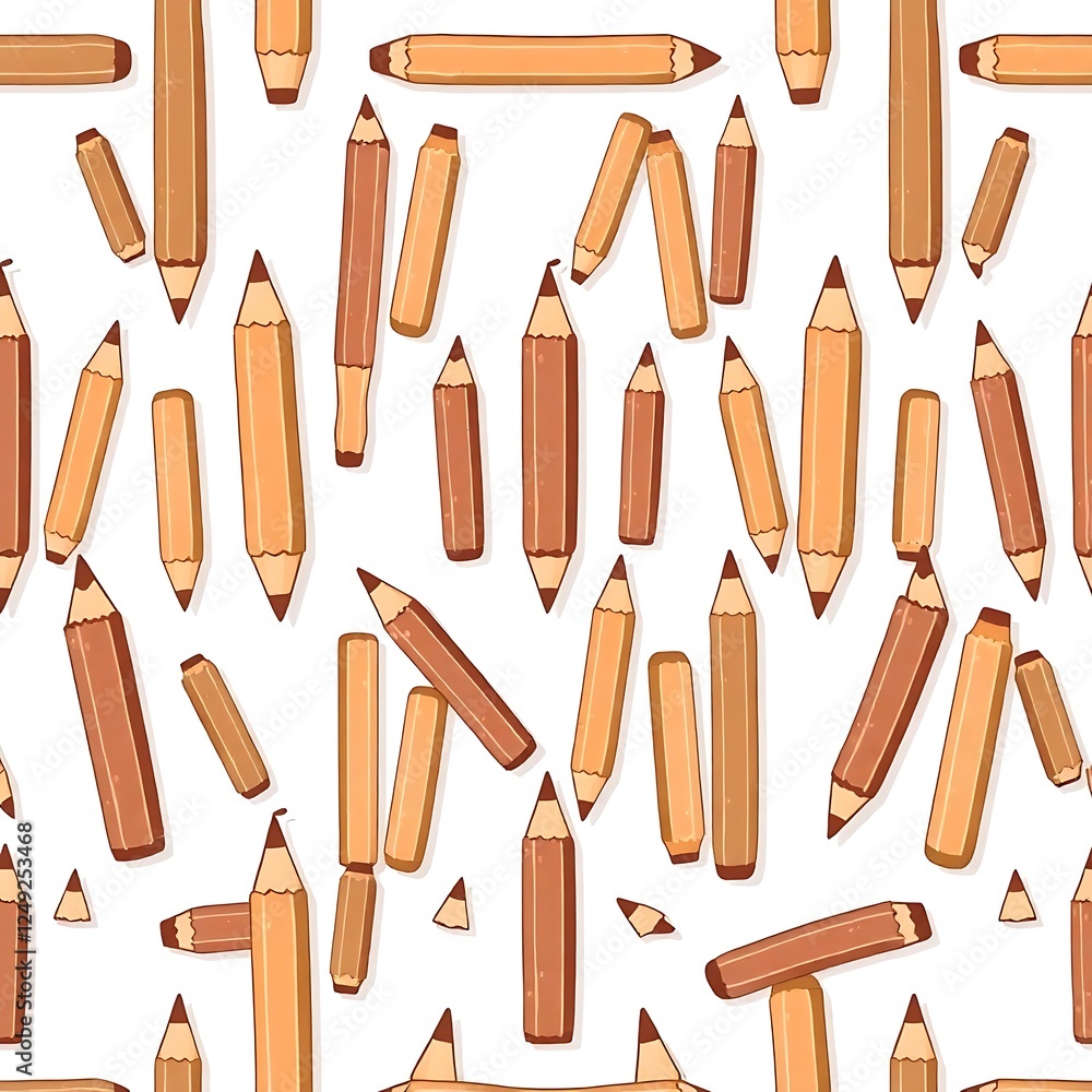 Poster colored pencils seamless pattern: a cheerful and colorful seamless pattern featuring an array of bro