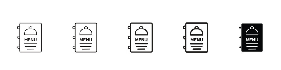 set of 5 pixel perfect Menu icon with 1 unexpanded, 1 silhouette, Menu icon in vector format. Simple and modern design for apps, websites and user interfaces. Scalable and easy to customize