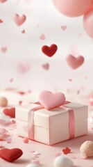  gift box and Valentine's Day Background