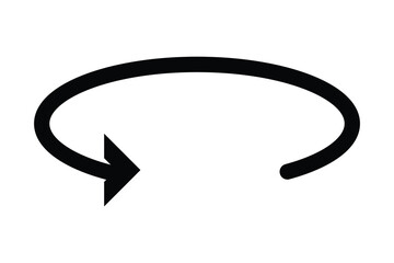 45, 90, 180, 360 degrees angle round arrow icon on white background.