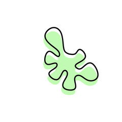 The vector illustration of green abstract, amoeba, virus, and puzzle shape